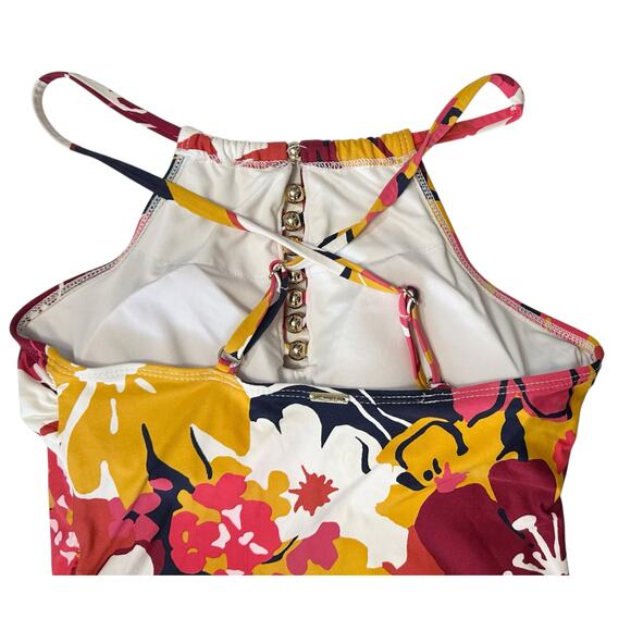 2/$15 Anne Cole Wallflower High-Neck Beaded Tankini Swim Top Red Size XS - Picture 8 of 10